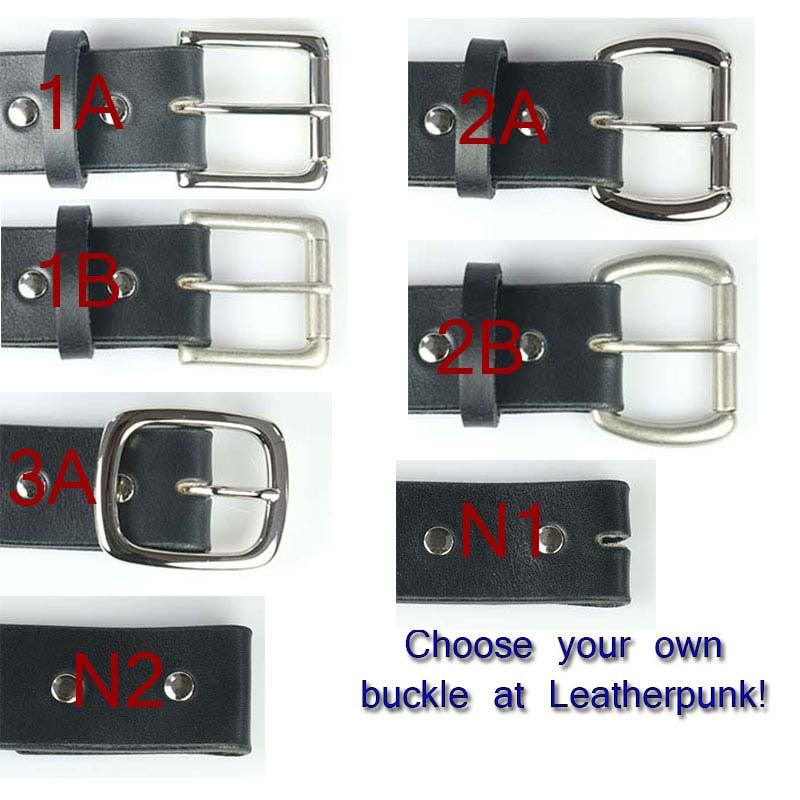 2 Row Pyramid Studded Leather Belt| Leatherpunk