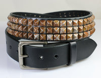 Rusty Pyramid Studded Leather Belt