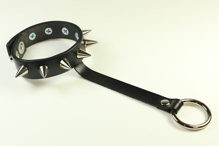 cone spiked bracelet with finger strap and o ring