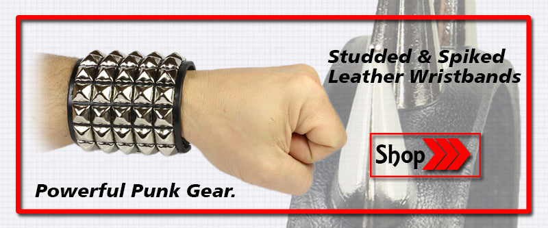 Studded Leather Wristbands, Punk Wrist Accessories, Pyramid Bracelets