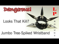 Huge Tree Spiked Leather Wristband