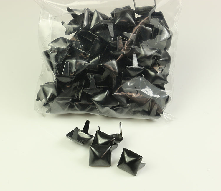 Black Oxide Steel Pyramid Studs - Bag of 100| Leatherpunk