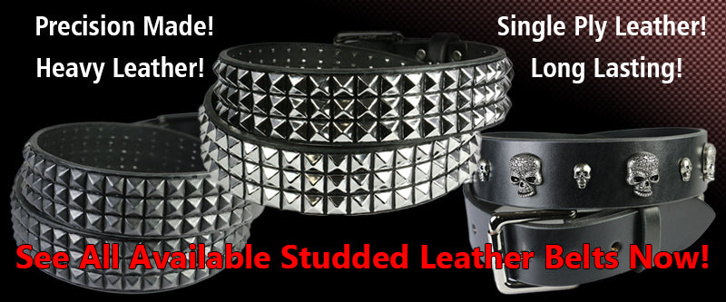 Studded Leather Belts, Pyramid Stud Belt, Custom Studded Leather Belt