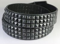 Belt with Black Oxide treated steel Pyramid studs