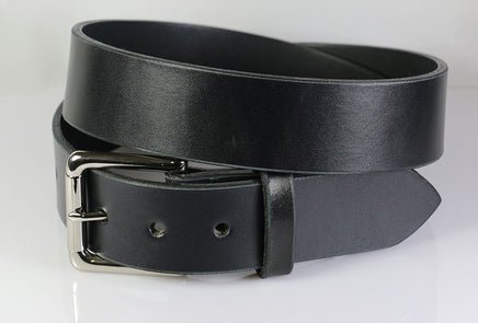 Men's black leather belt