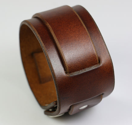 Brown Leather Super Weave, 1.75" wide