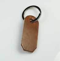 Key Chain With Brown Leather Tag