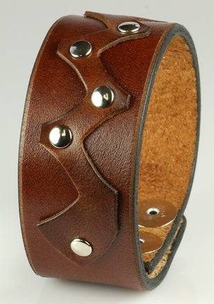 Brown 1.25" bracelet with rivets