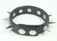 cone spiked leather bracelet