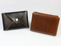 Card Wallet Envelopes in black or brown leather