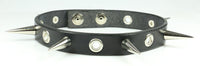 spiked leather choker with eyelets