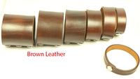Plain Brown 2 3/8" Wide Leather Wristband
