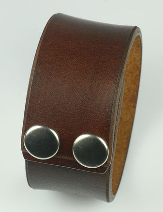 1.25" brown leather bracelet