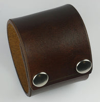 Brown two inch leather wristband