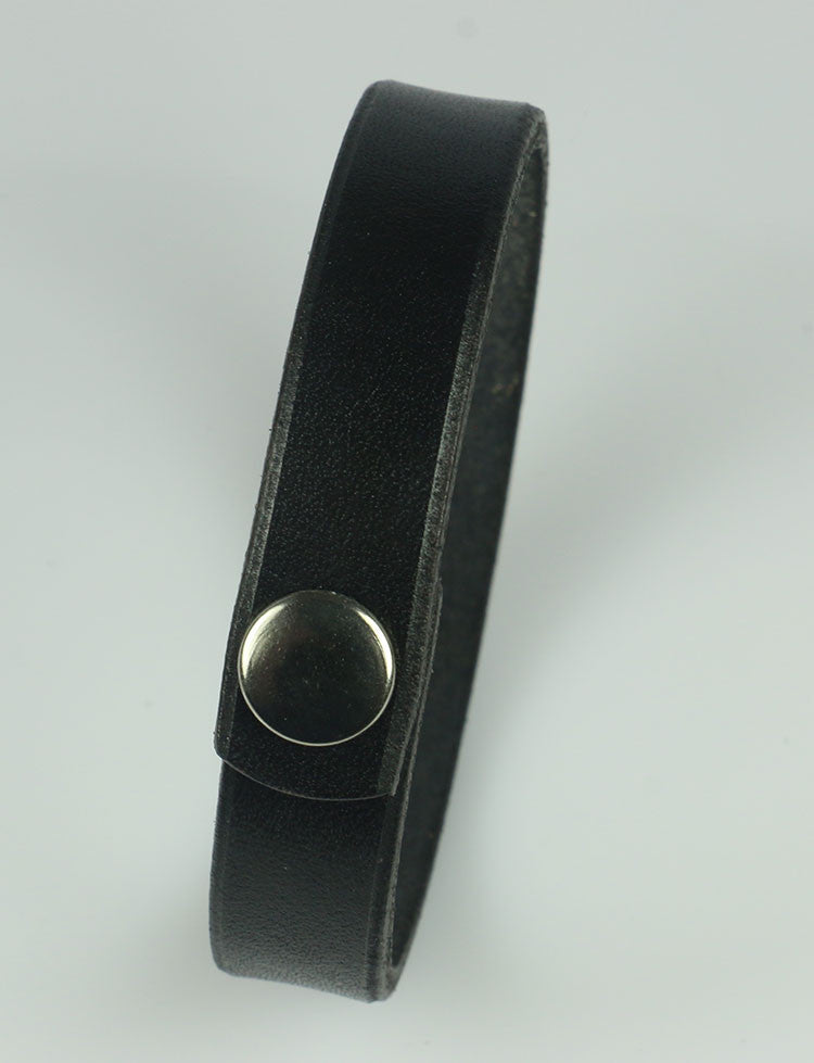Leather Bracelet Plain Black Bracelet Trafalgar Simple Double Band