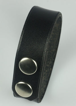 3/4" black leather bracelet