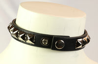 Leather Choker with 1/2" Pyramids