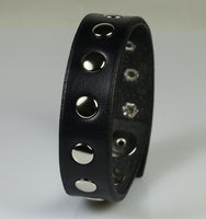 rivet bracelet black leather
