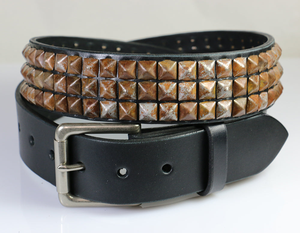 Rusty Web Belt Rusty Pyramid Studded Leather Belt| Leatherpunk
