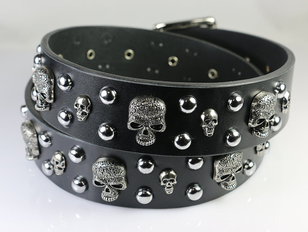 Skull Belt with optional Dome Studs| Leatherpunk