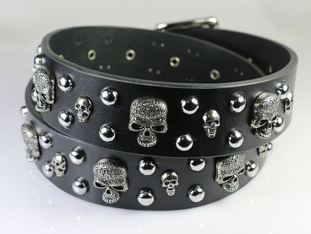 Skull Belt with optional Dome Studs| Leatherpunk Skull Belt with optional Dome Studs| Leatherpunk