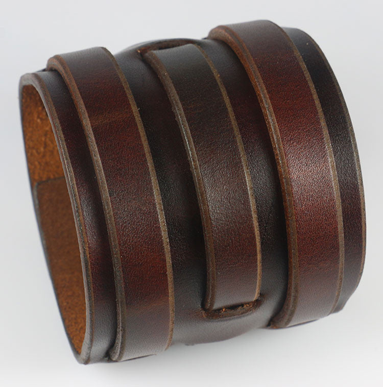 Buckling Triple Weave, Brown Leather| Leatherpunk